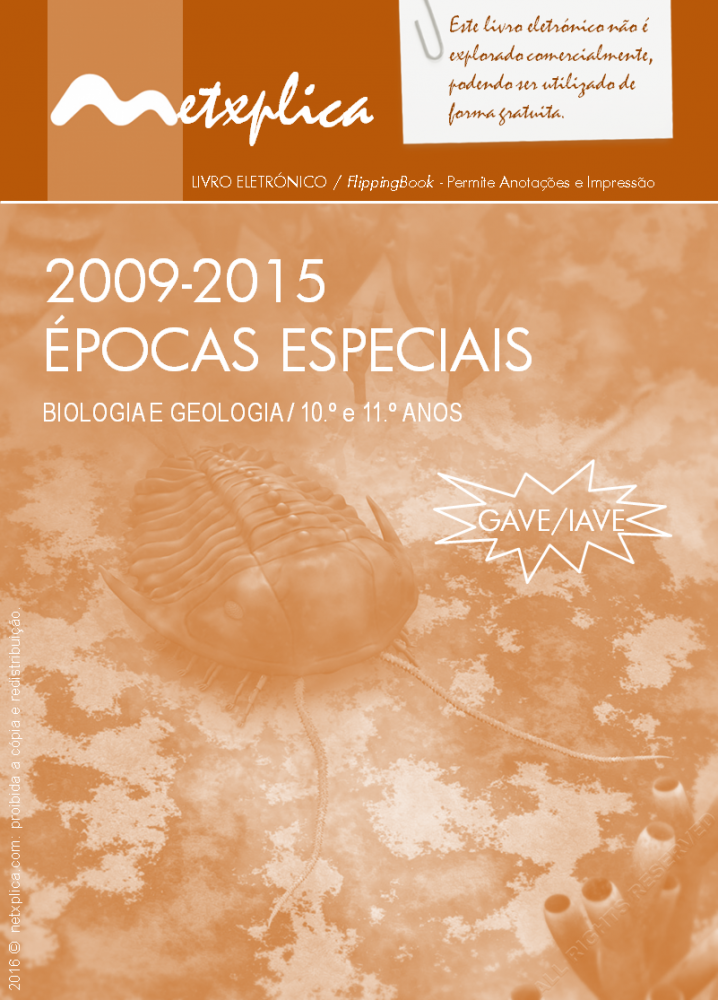 Exames Nacionais Biologia e Geologia (Época Especial) 2009-2015